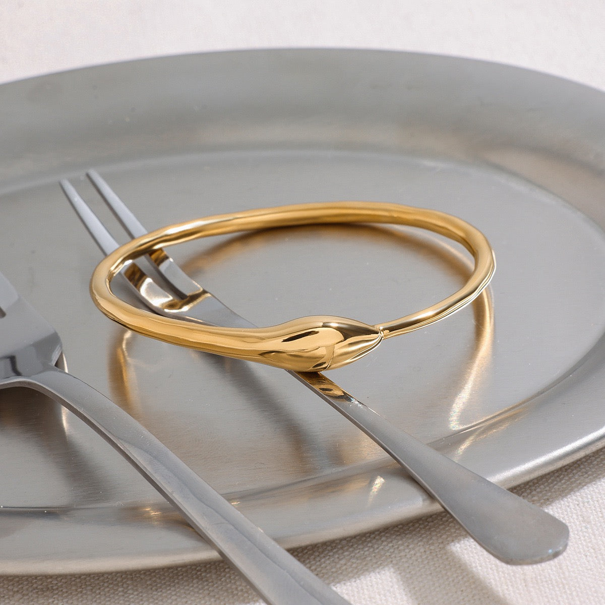 Snake close band bangle