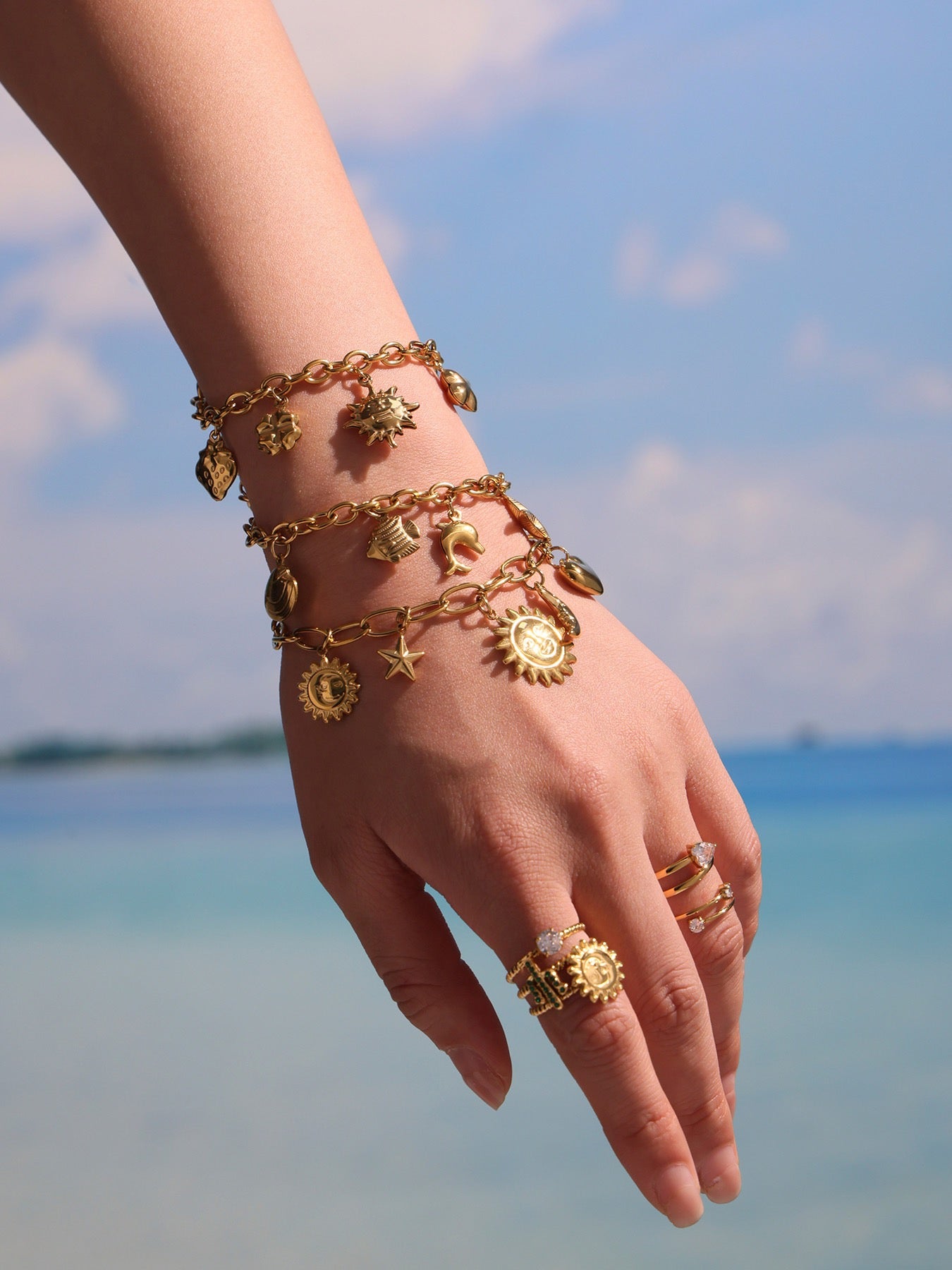 Sun charm bracelet/anklet