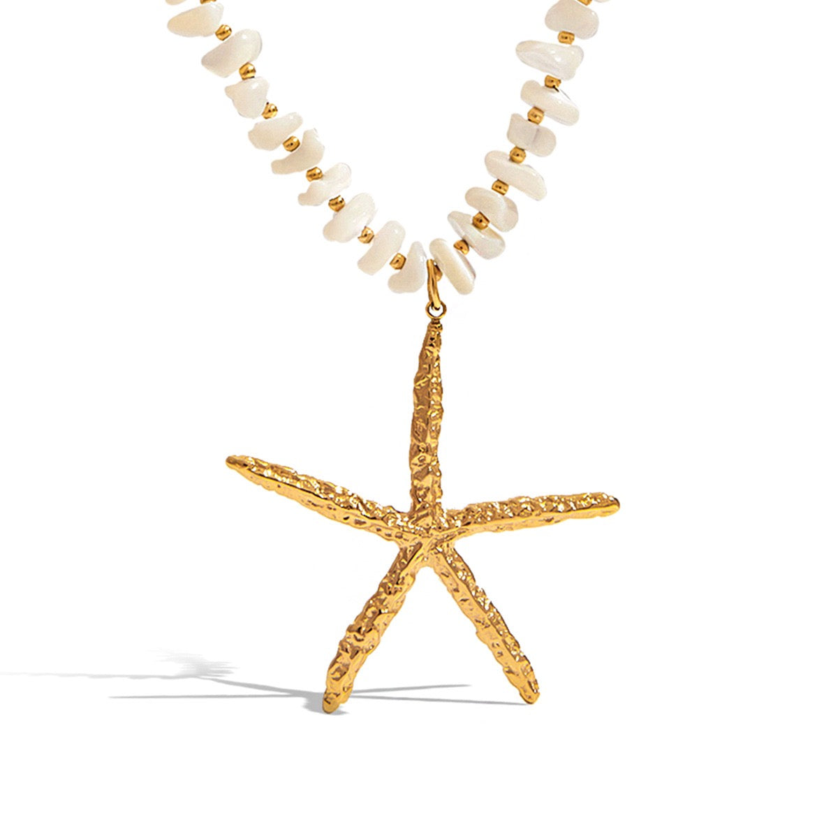 White shell starfish necklace