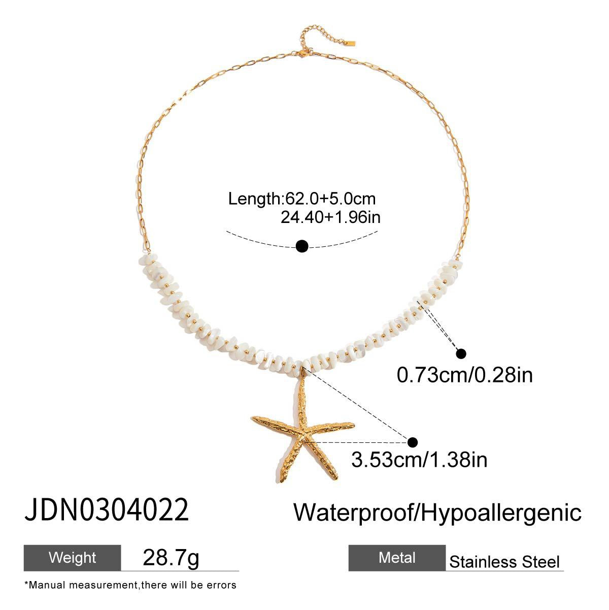 White shell starfish necklace