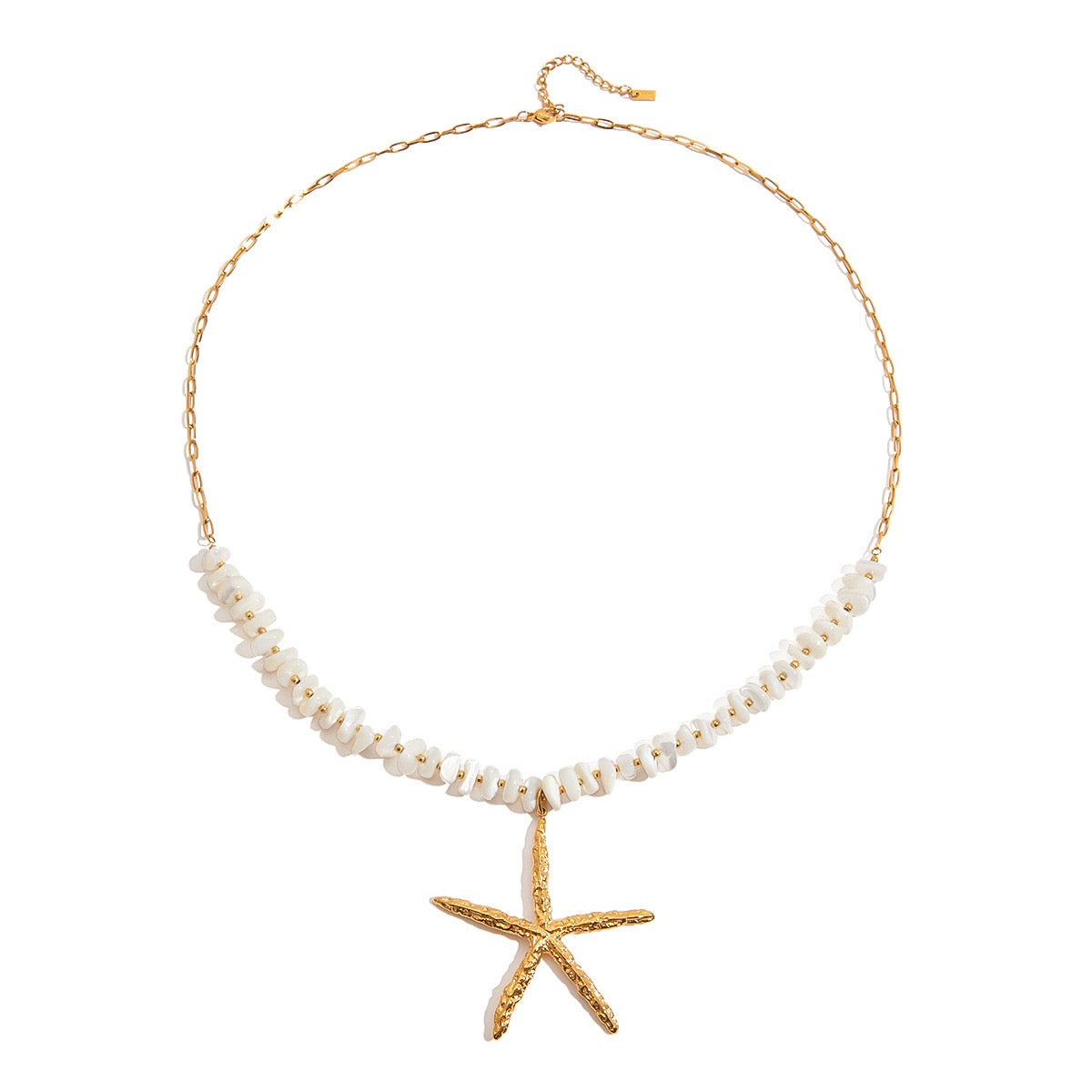 White shell starfish necklace