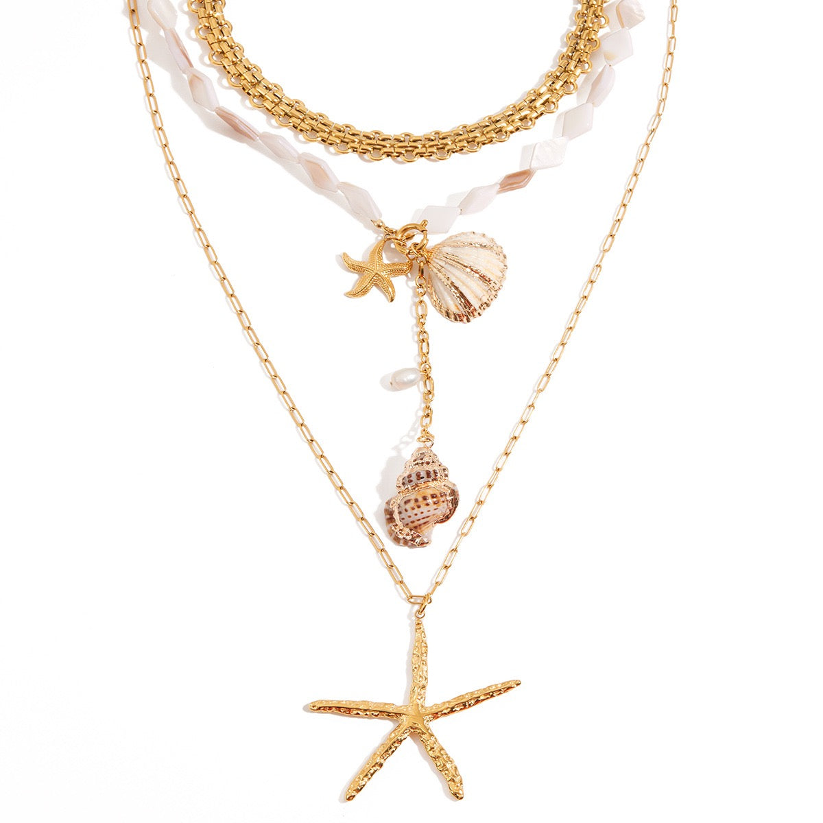 White shell starfish summer set