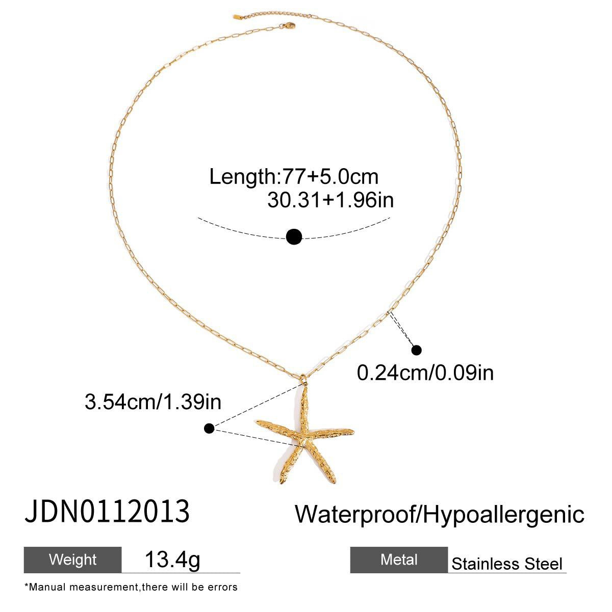 Pink starfish charm necklace