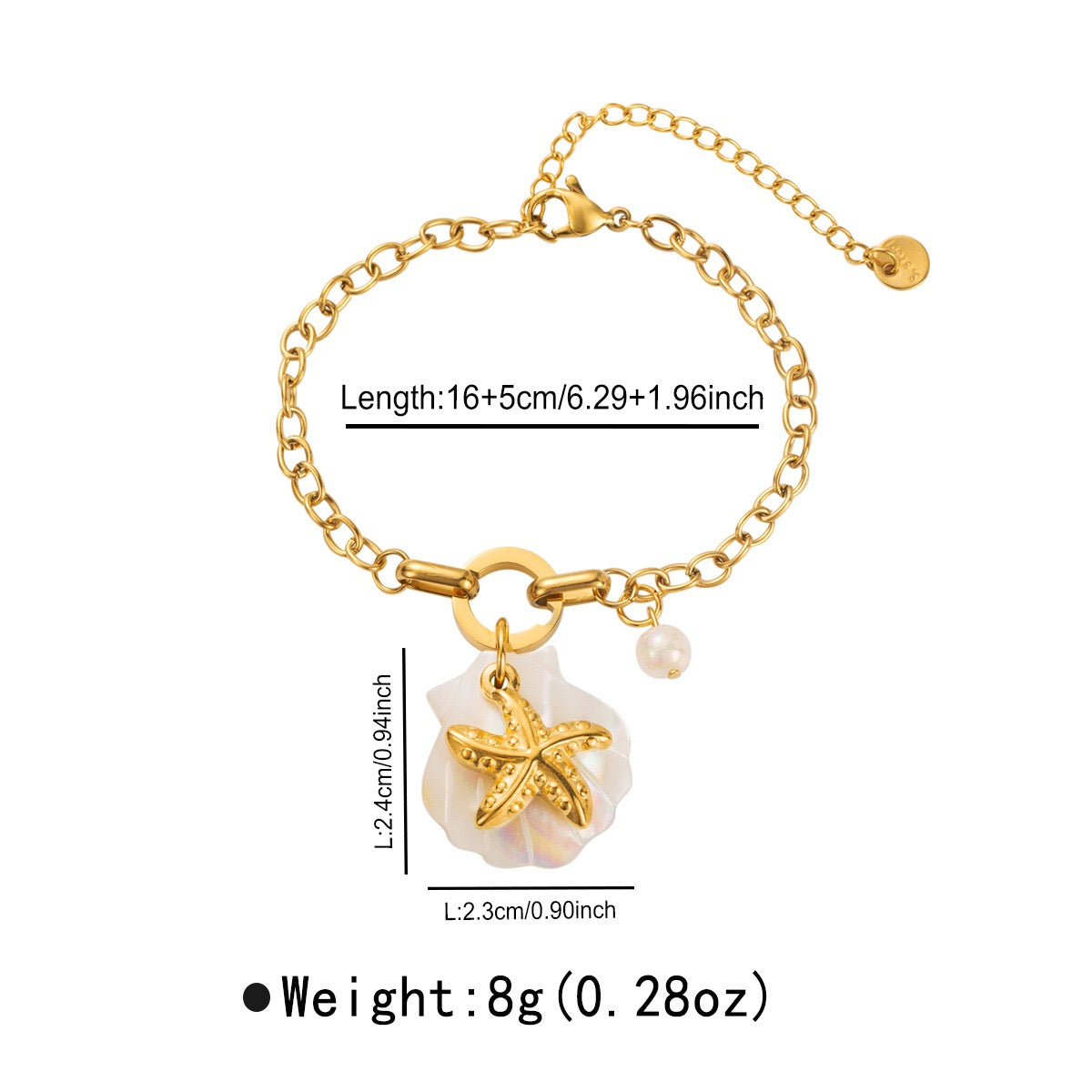 White shell starfish bracelet