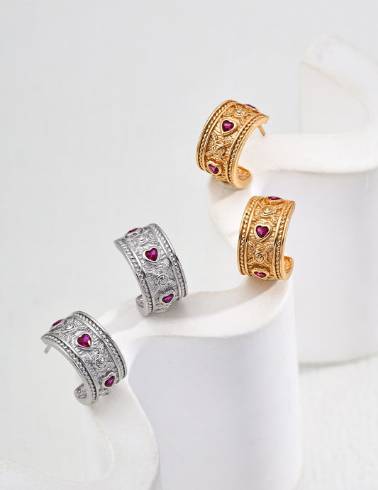 Cynthia Quartz heart earrings