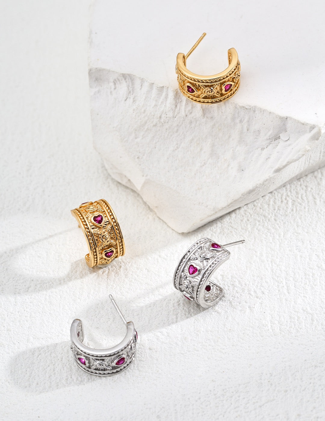 Cynthia Quartz heart earrings