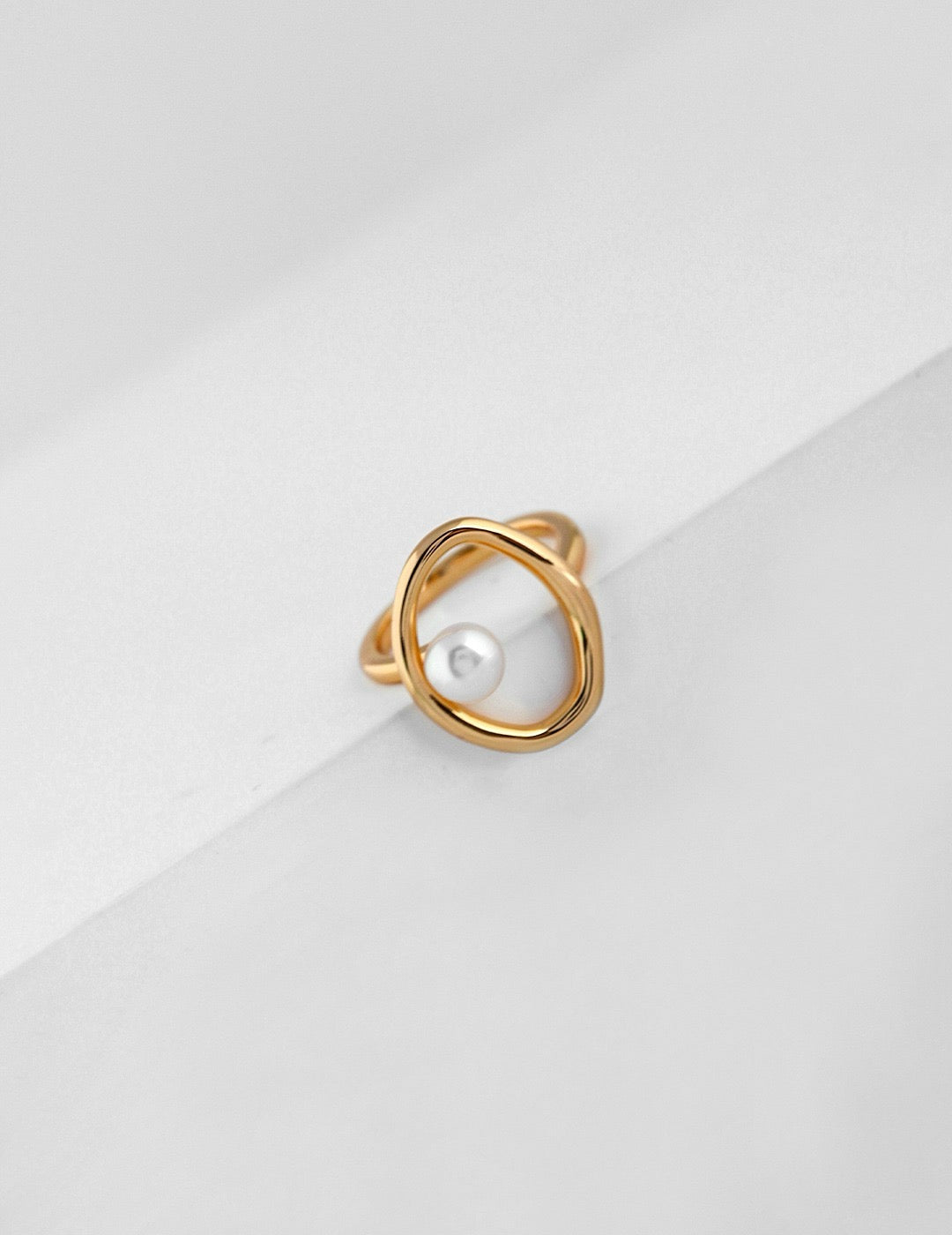 Celestial Pearl round statement rings