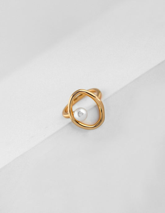 Celestial Pearl round statement rings