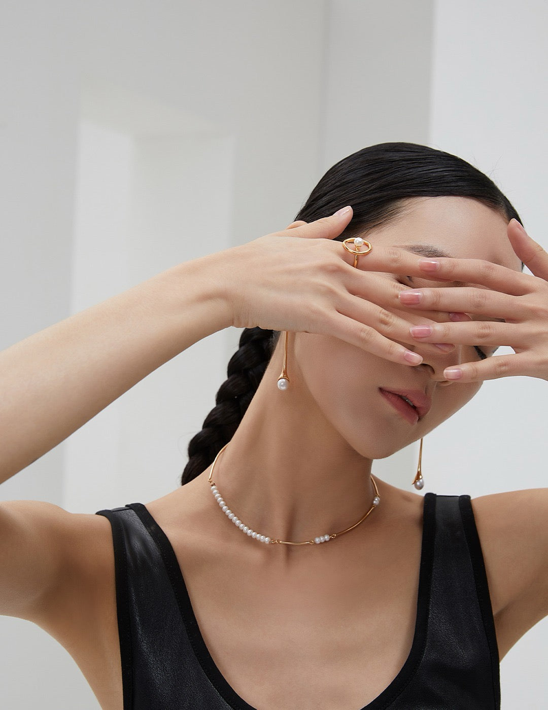 Celestial Pearl round statement rings