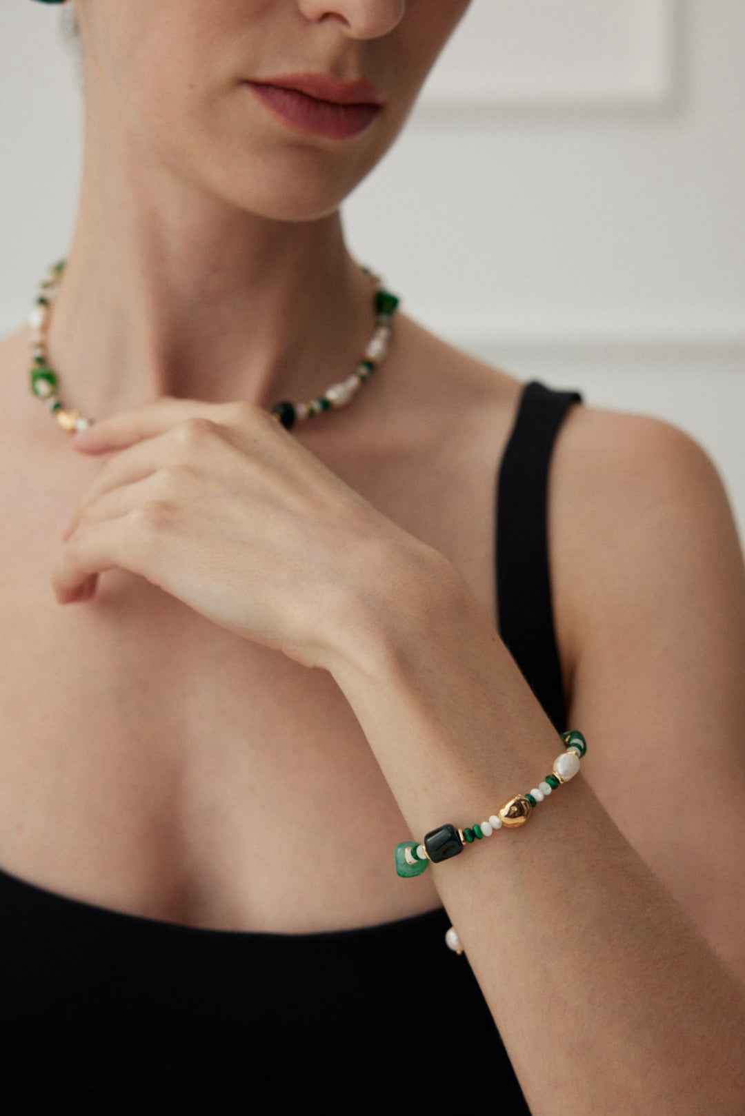 Nick Malachite Pearl set