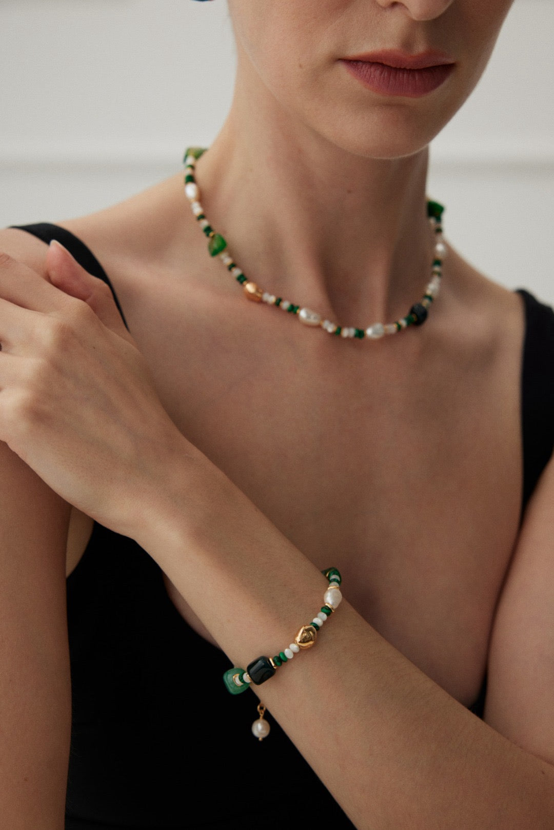 Nick Malachite Pearl set