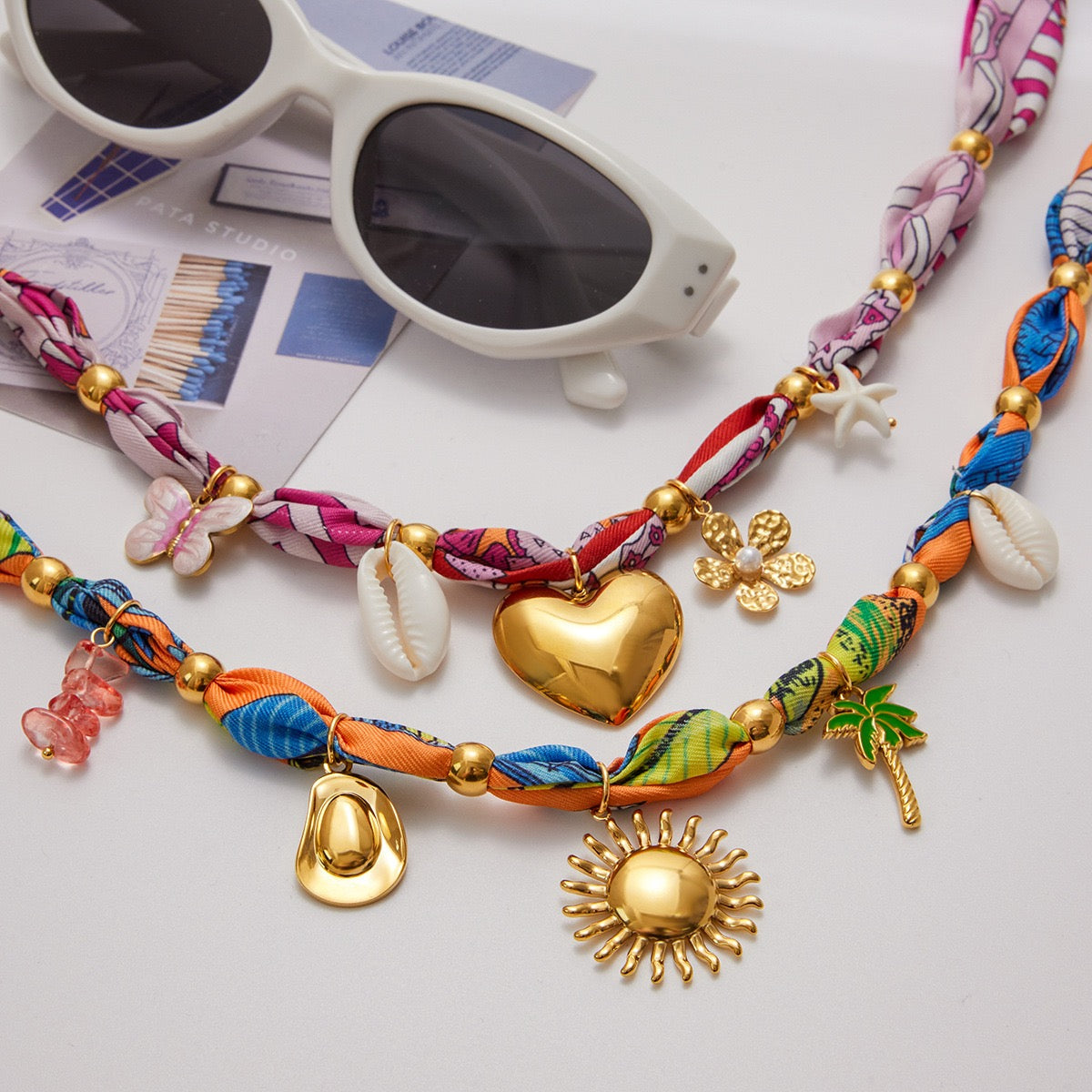 Scarf charm necklace