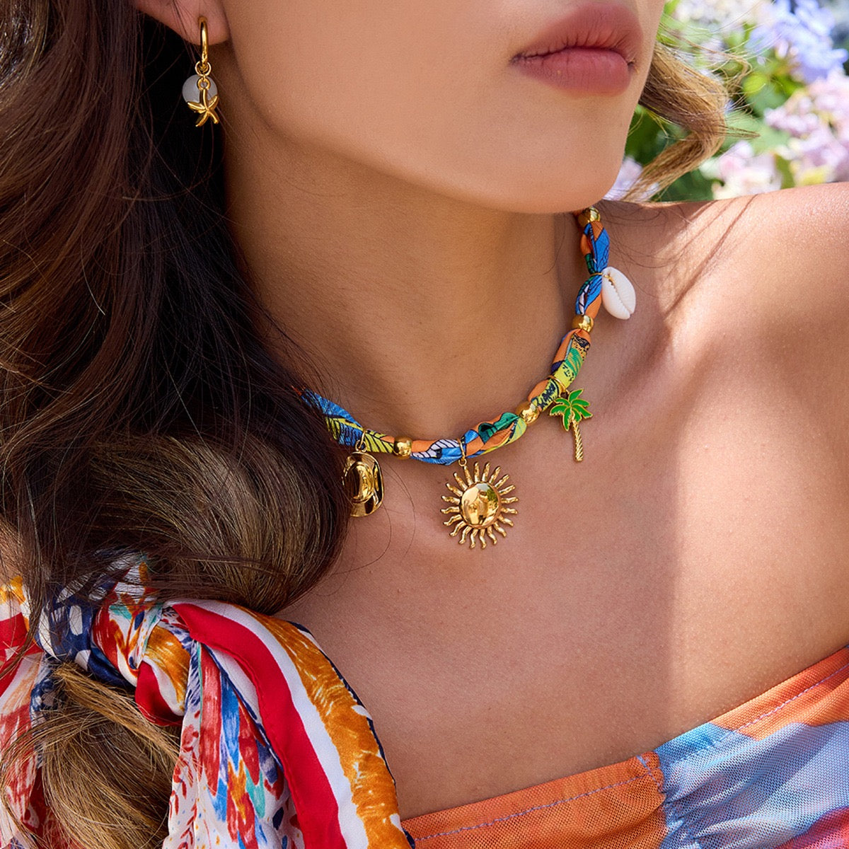 Scarf charm necklace