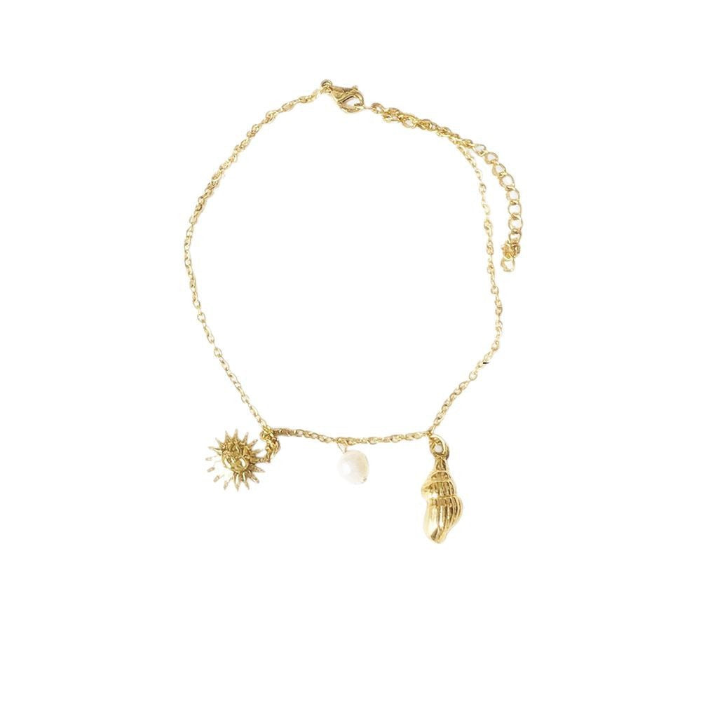 Dainty shell mini anklet