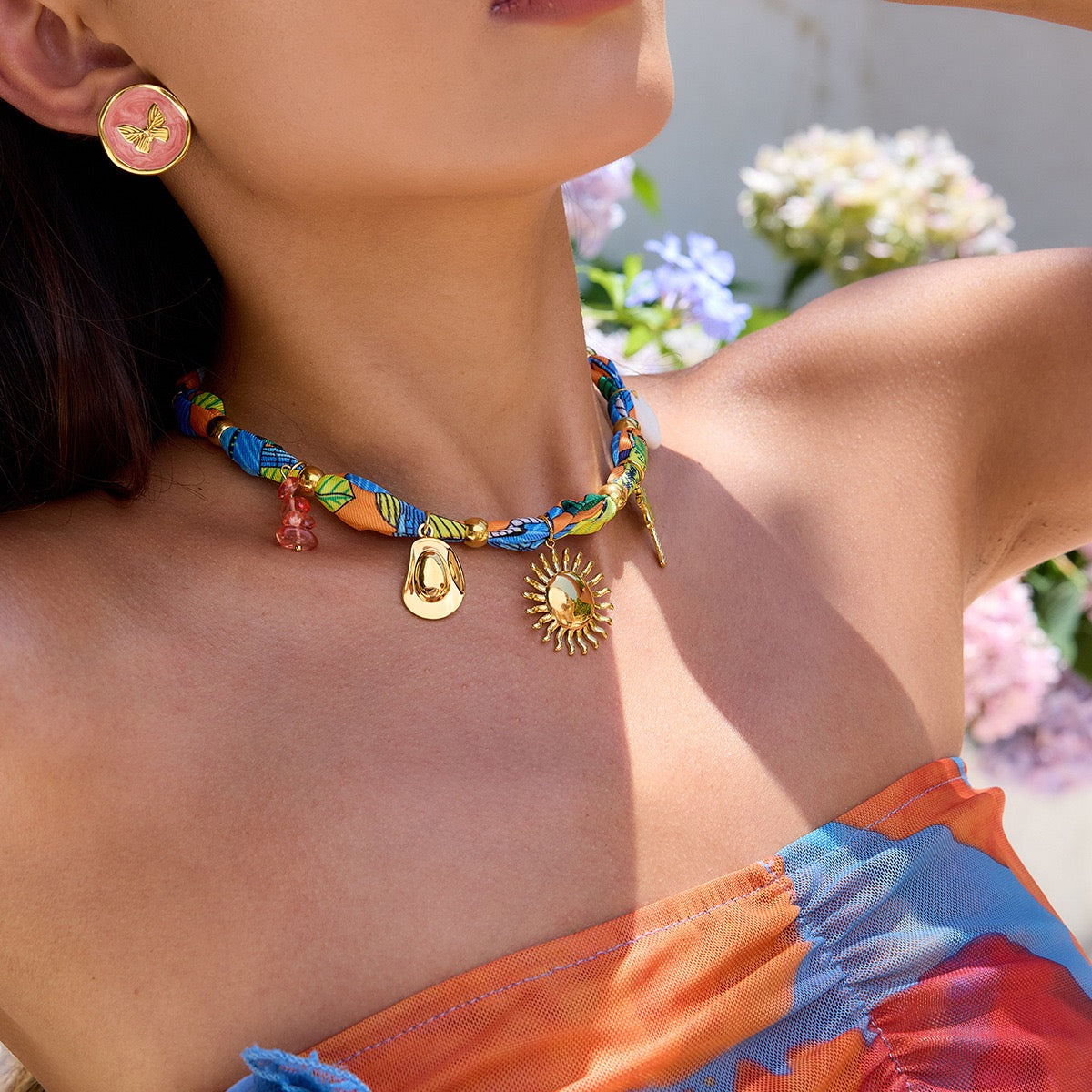 Scarf charm necklace