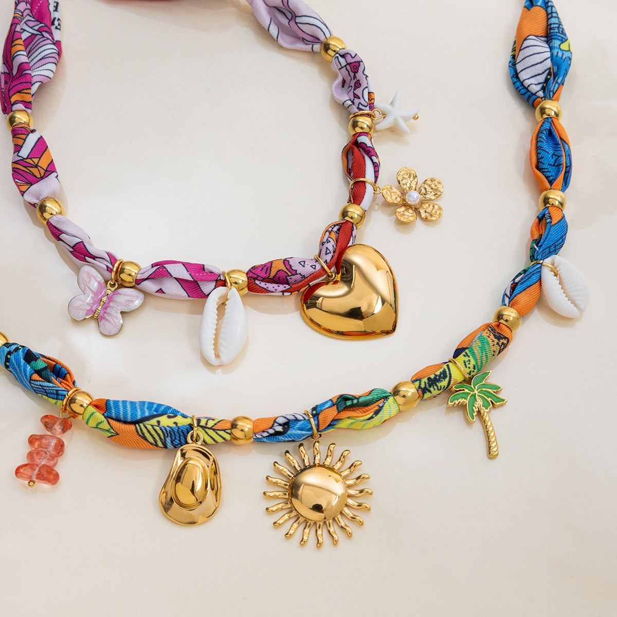 Scarf charm necklace