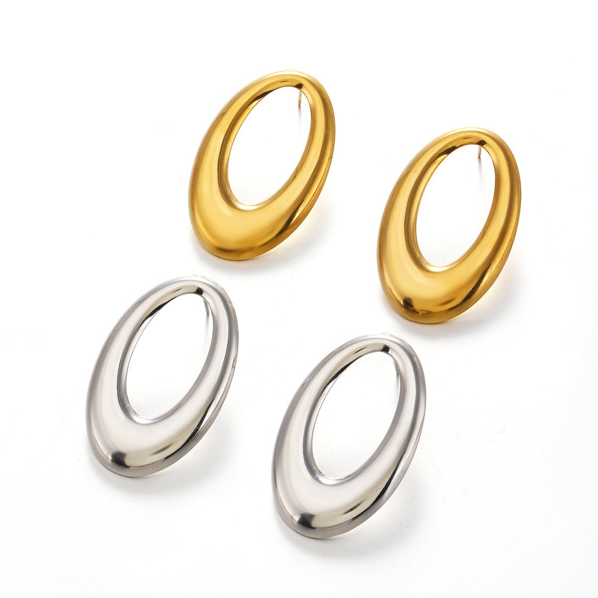 Oval statement earrings