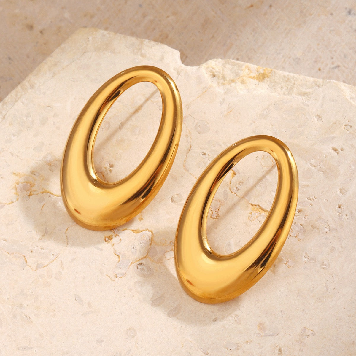 Oval statement earrings