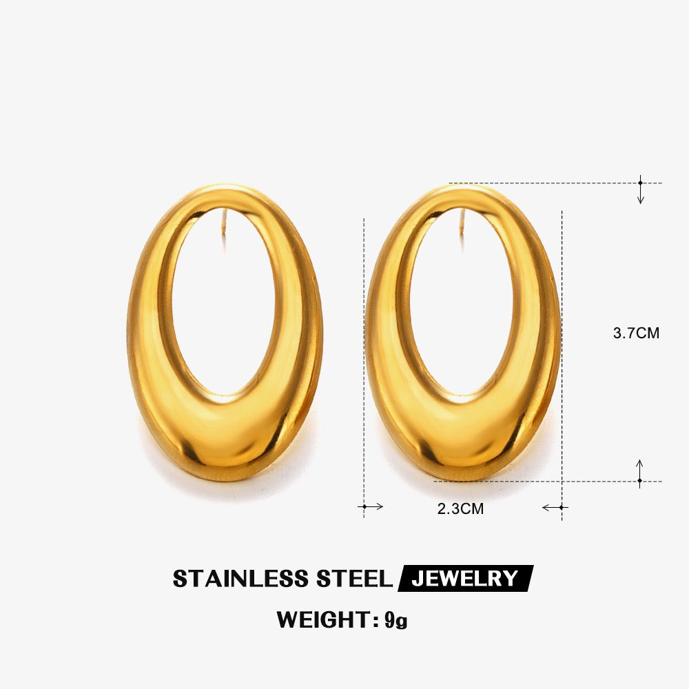 Oval statement earrings