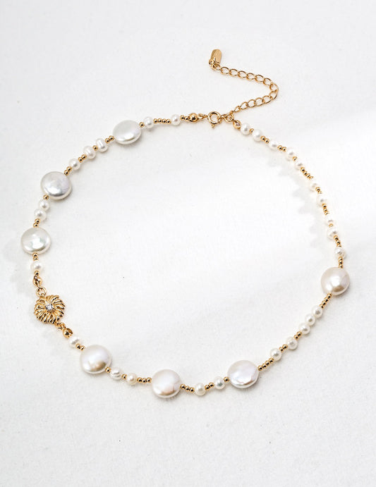 Annistone Flat natural pearls necklace