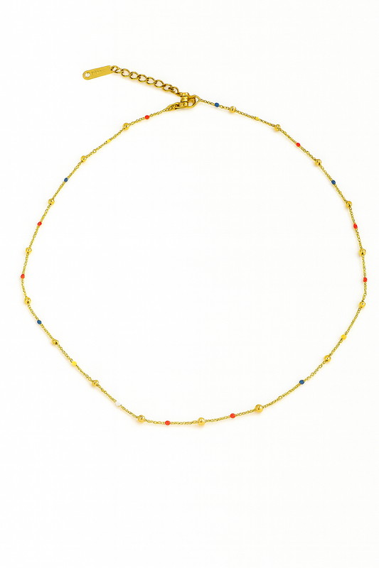 Dainty rainbow beady necklace