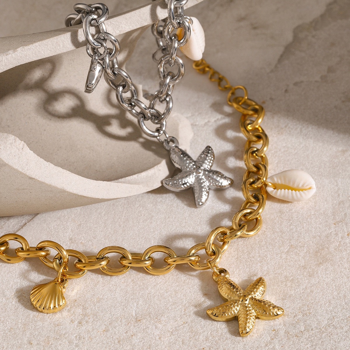 Starfish chain bracelet