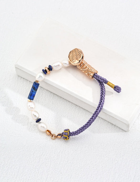 Lakeside Lapis pearl bracelet