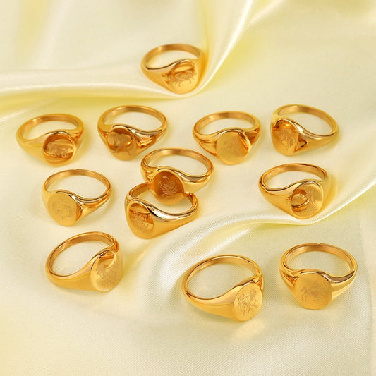 Zodiac star sign rings