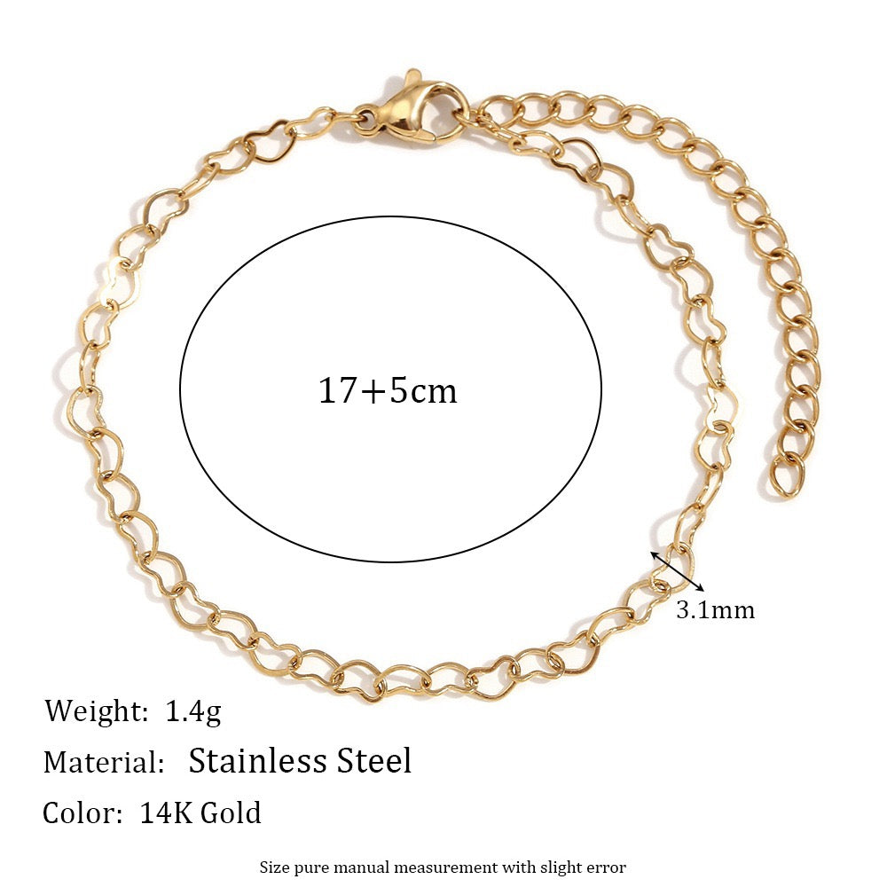 Dainty heart chain bracelet