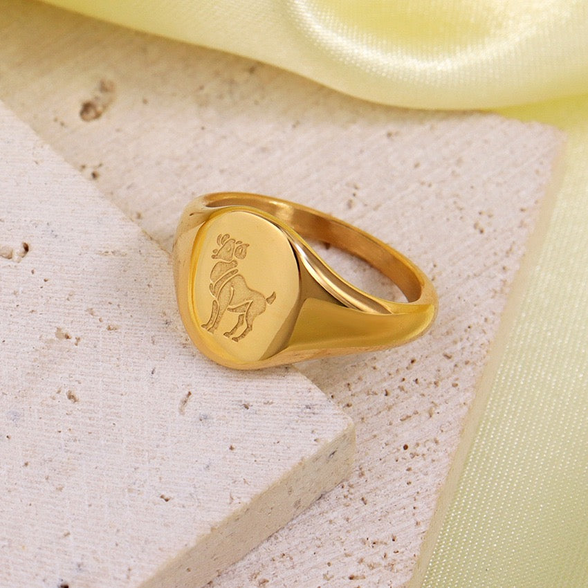 Zodiac star sign rings
