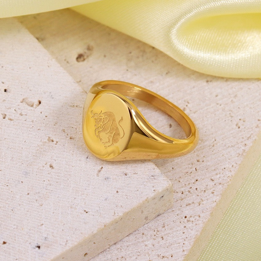 Zodiac star sign rings