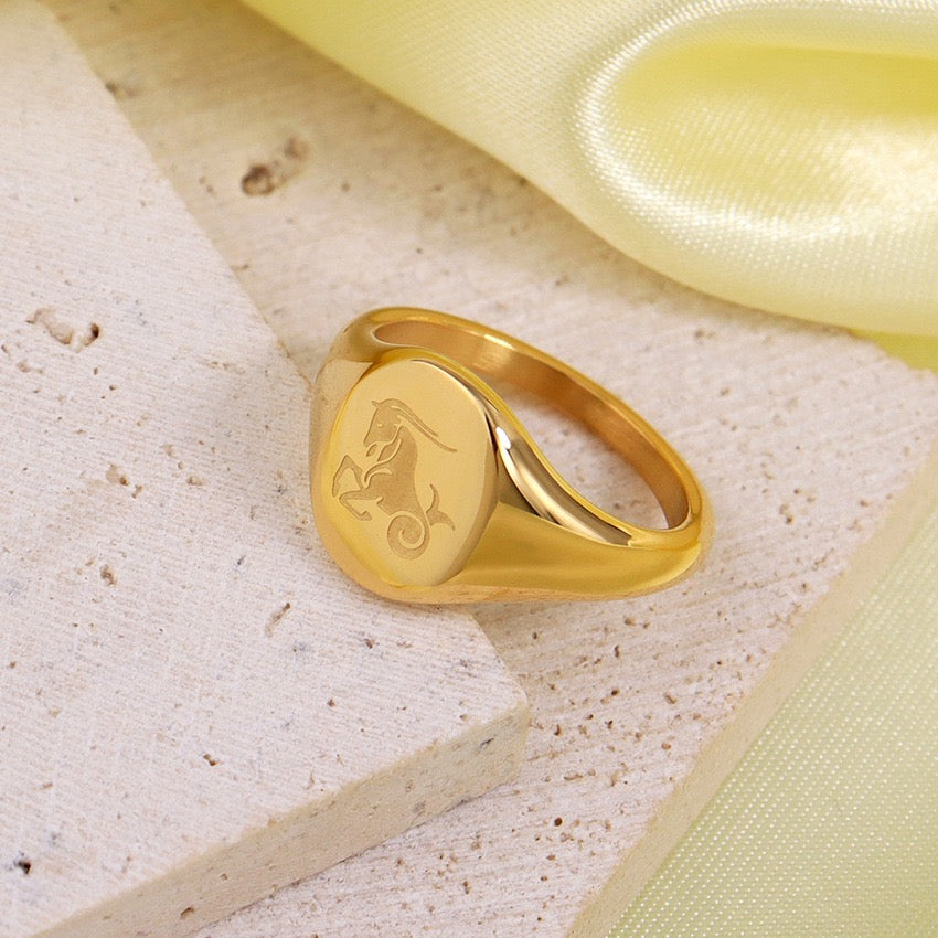 Zodiac star sign rings