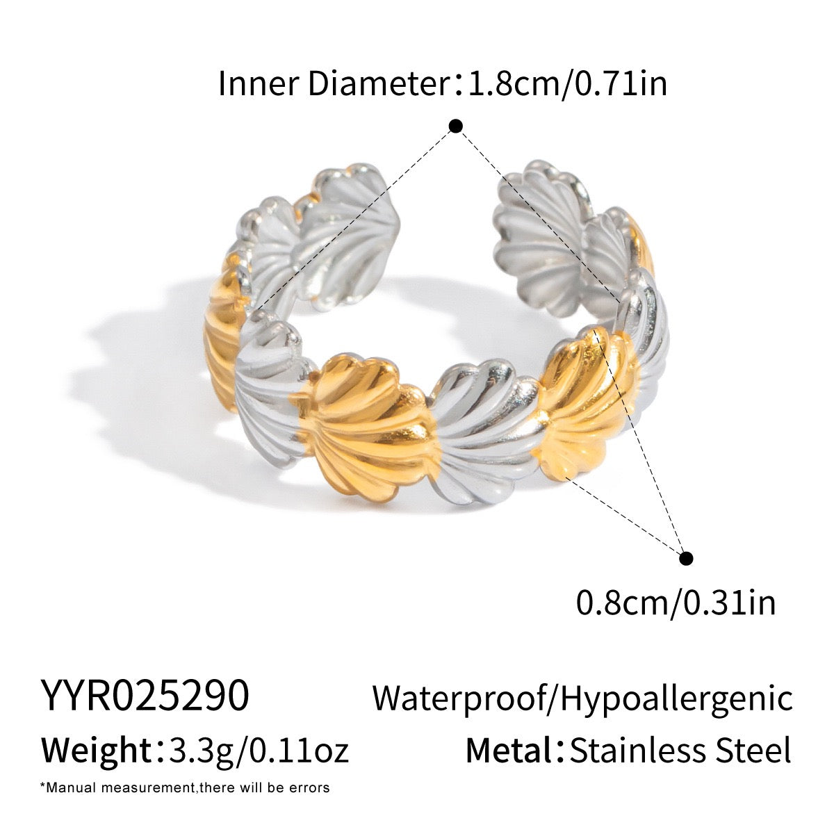 Two tones shell ring