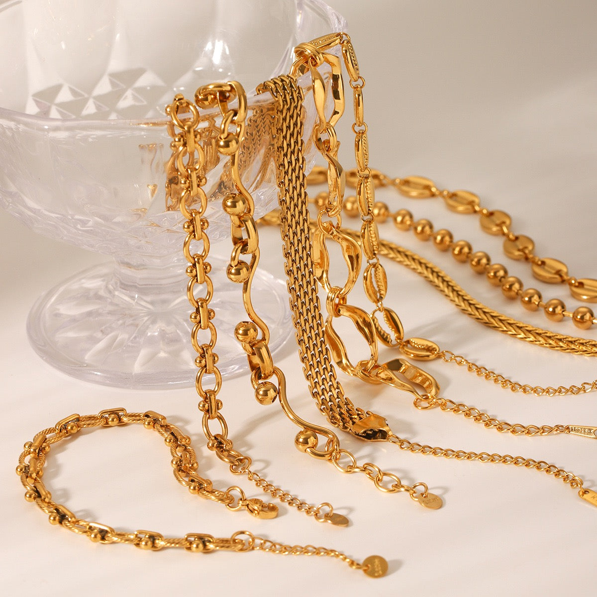 Statement chunky chain bracelets