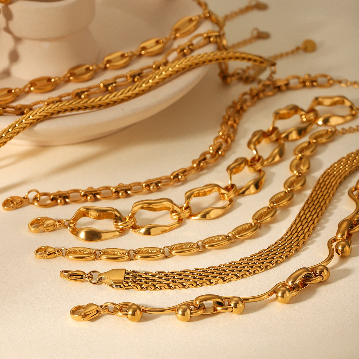 Statement chunky chain bracelets