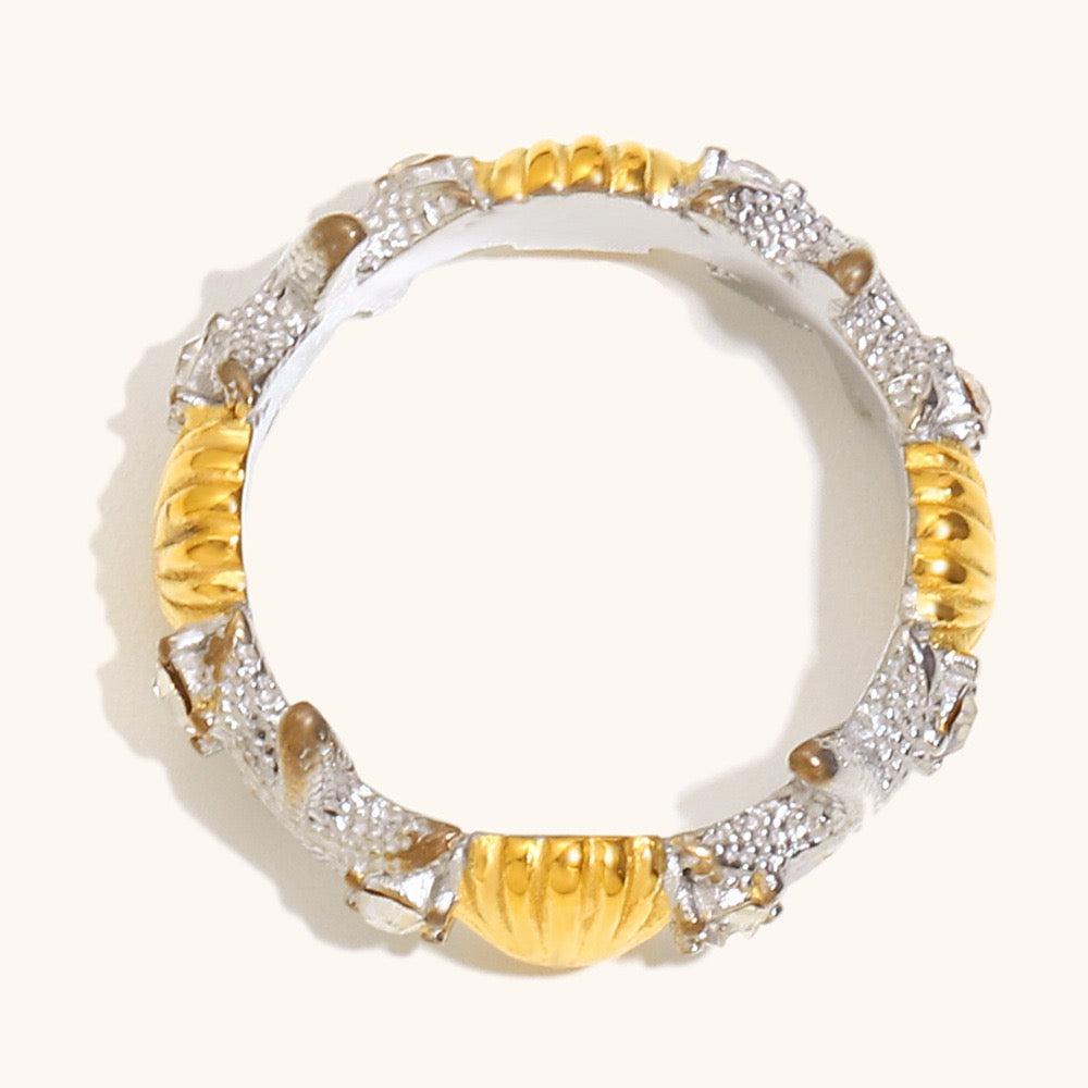 Two tones starfish shell band ring