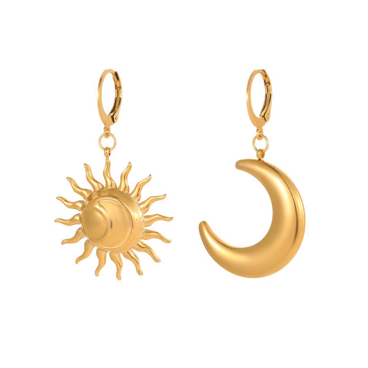 Moon and sun hoops