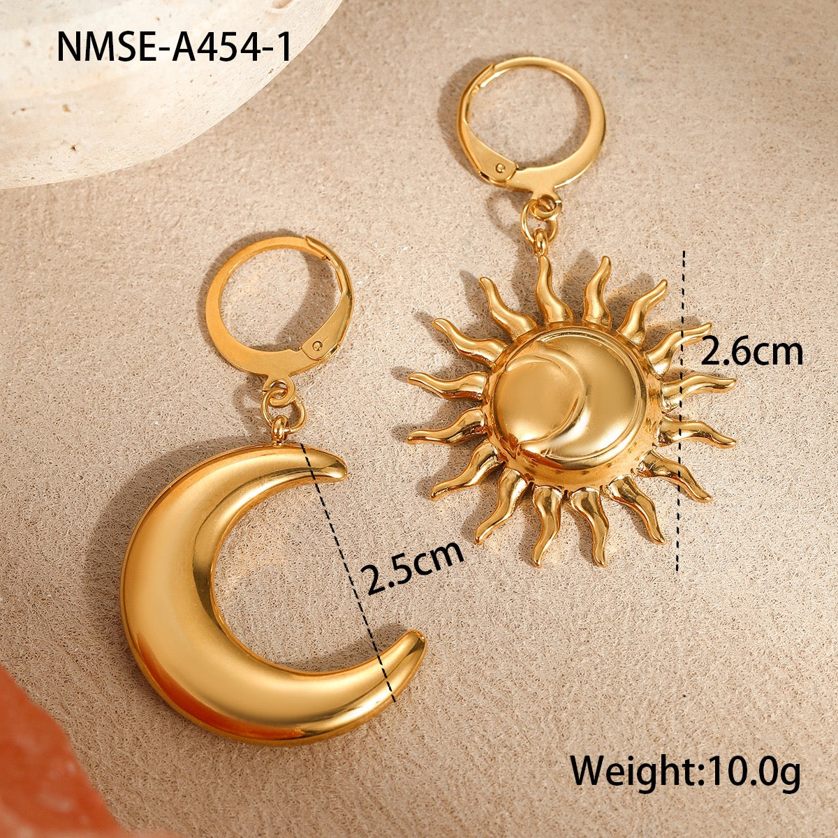 Moon and sun hoops