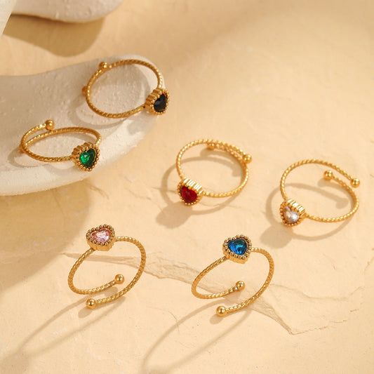 Dainty heart rings