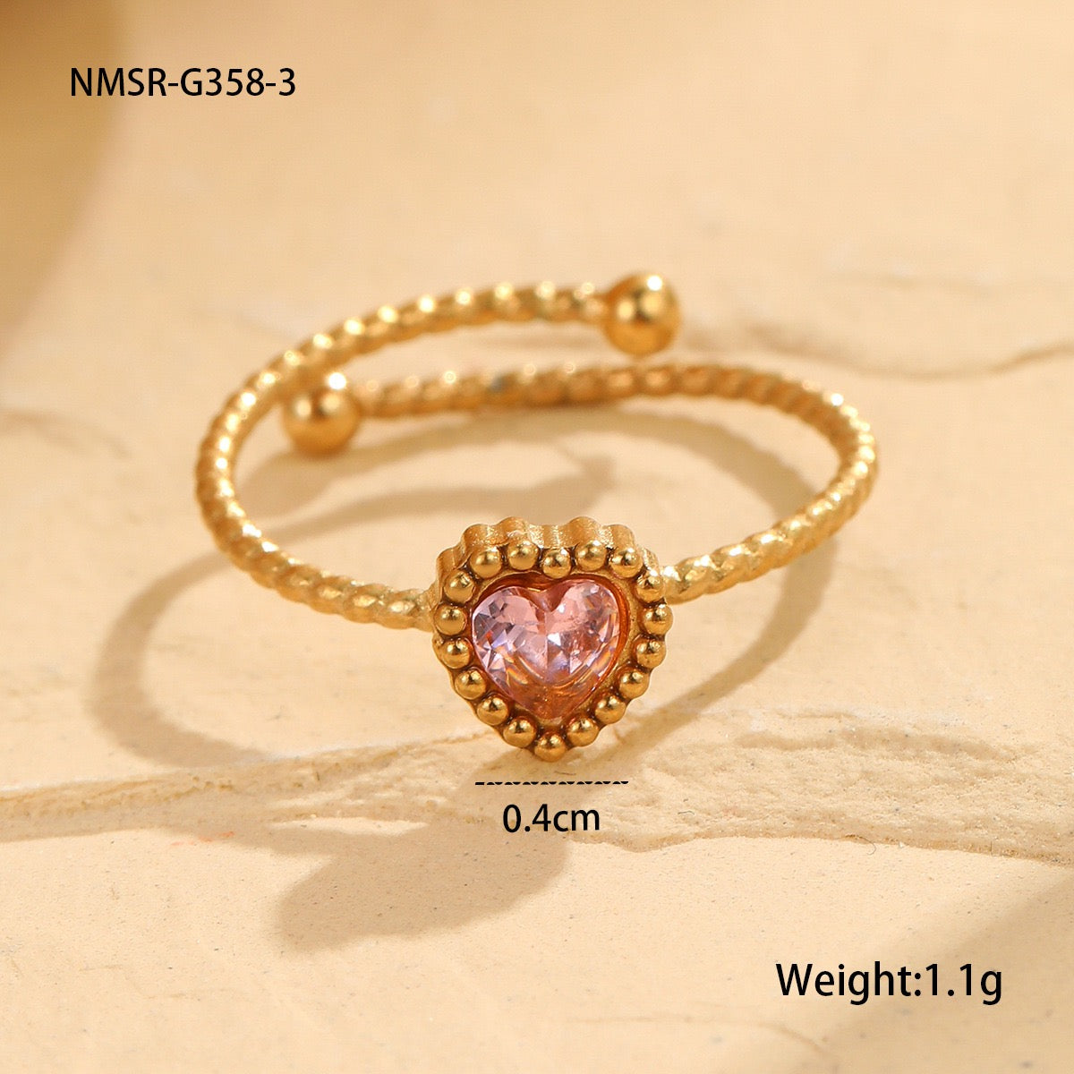 Dainty heart rings