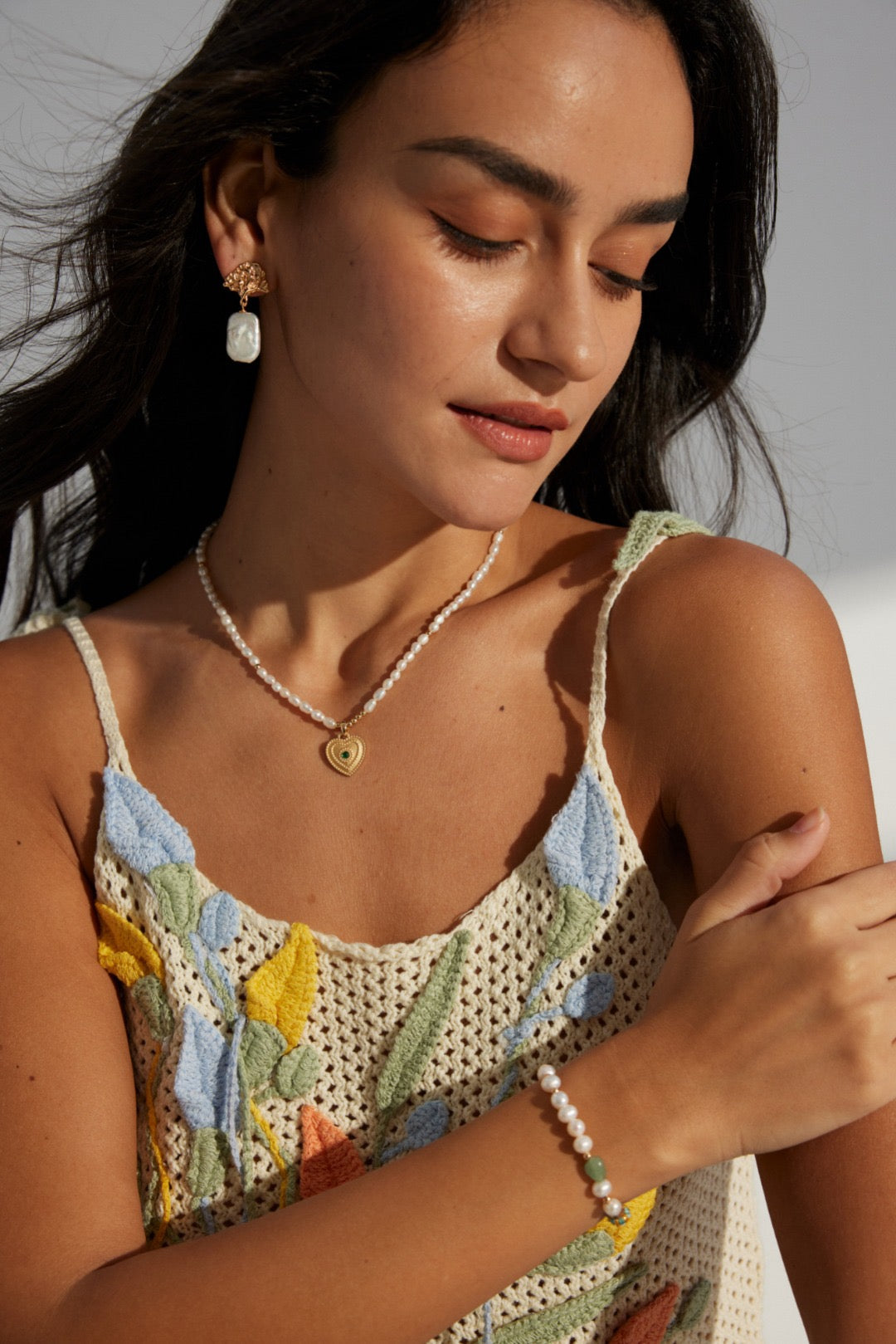 Peru Pink heart necklace