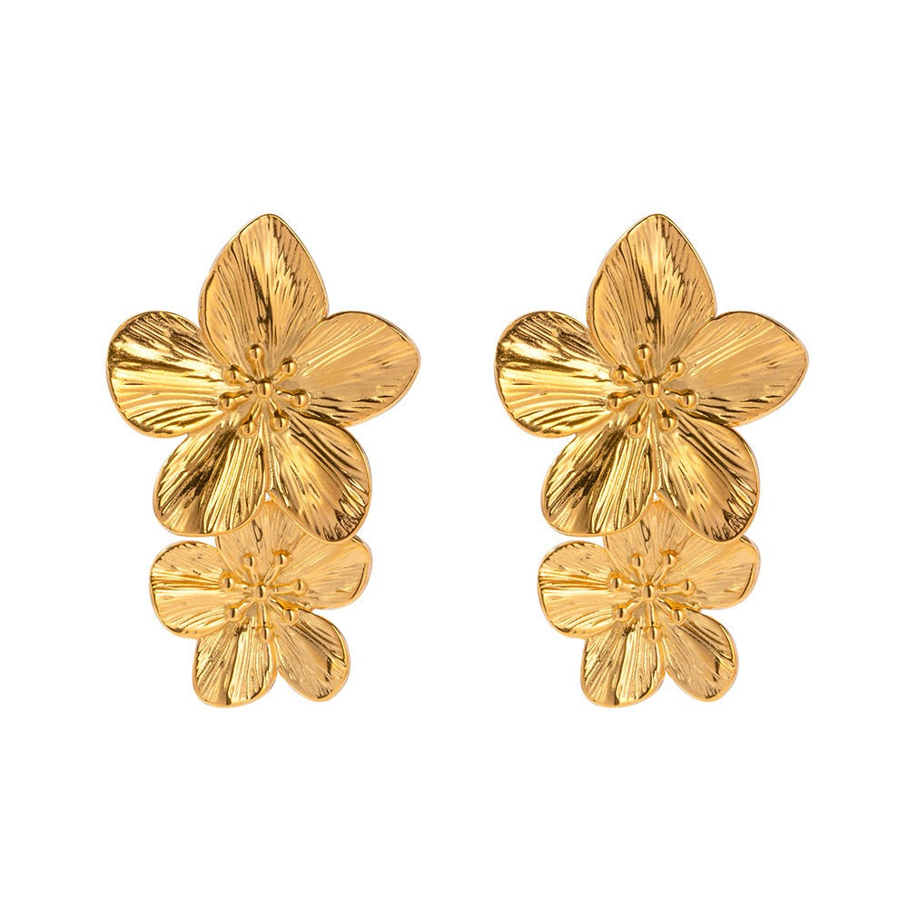 Double flowers earrings