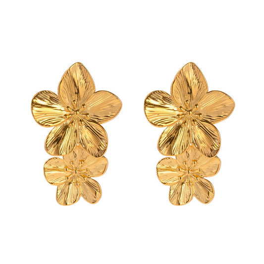 Double flowers earrings