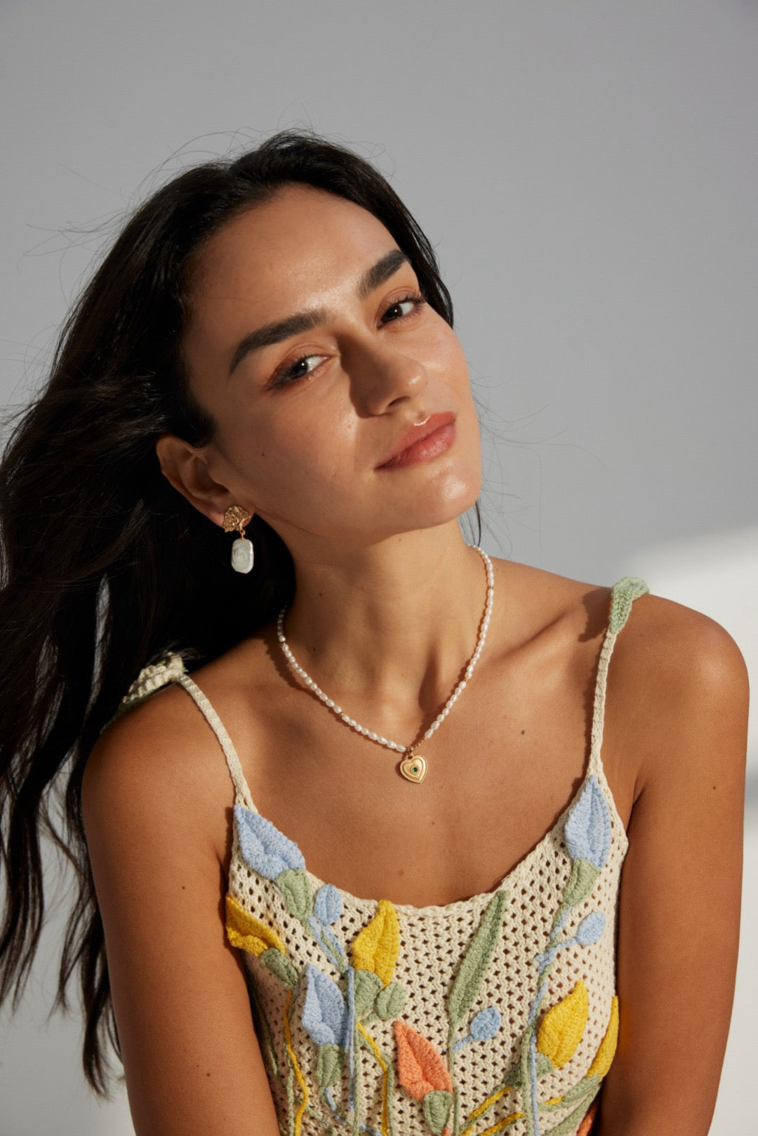 Peru Pink heart necklace