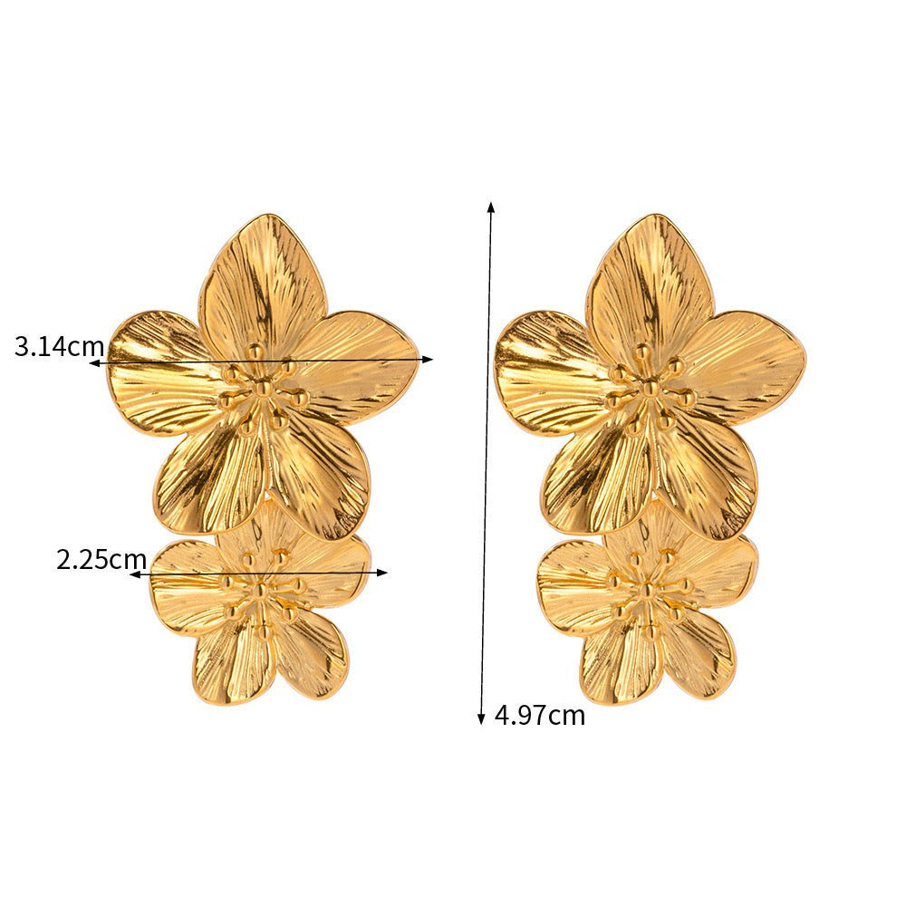 Double flowers earrings