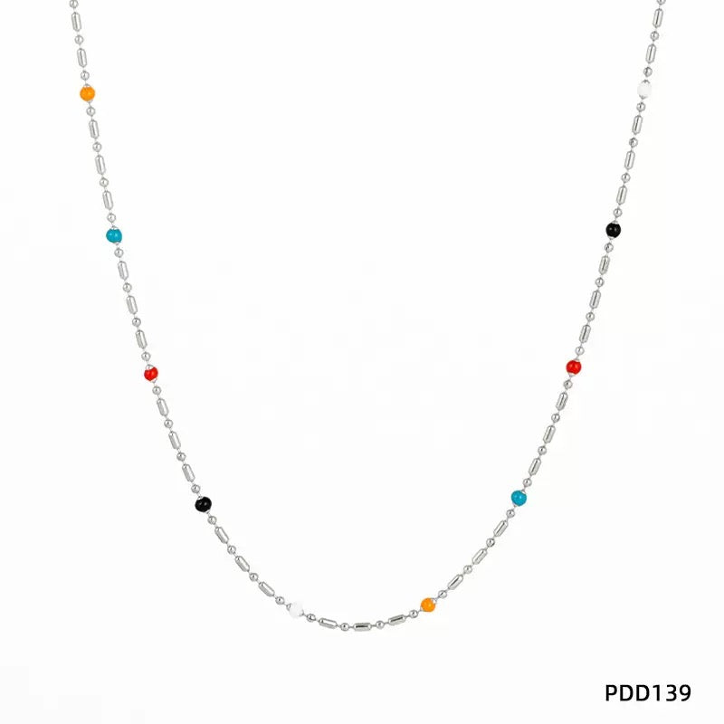 Dainty rainbow beady necklace