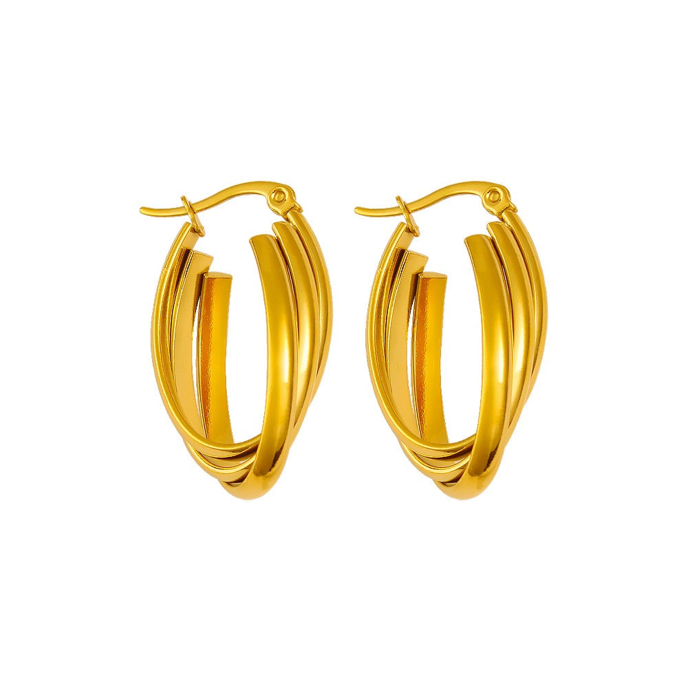 Triple oval hoops