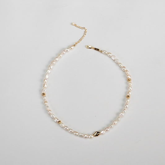 Novato Silver beads pearl necklace
