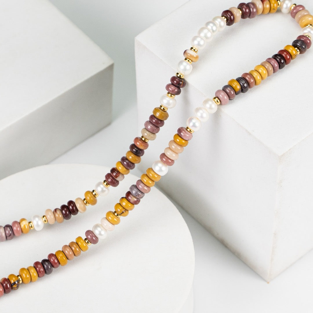 Texas Yolk stone pearl necklace