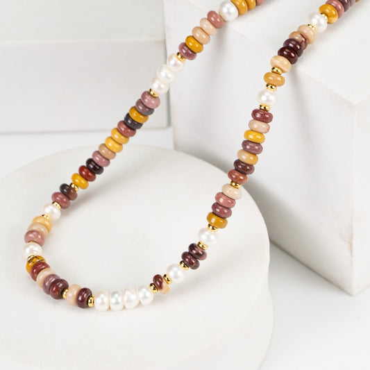 Texas Yolk stone pearl necklace